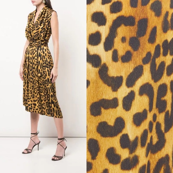 ❌SOLD❌Adam lippes leopard print midi dress - Picture 4 of 11